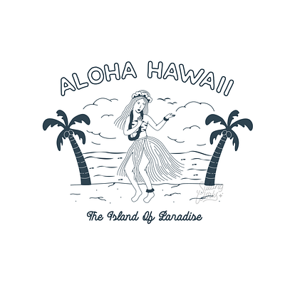 Aloha Hawaii "The Island of Paradise" branding clothing design illustration illustrator shirtdesign tshirtdesign typography vector visual design