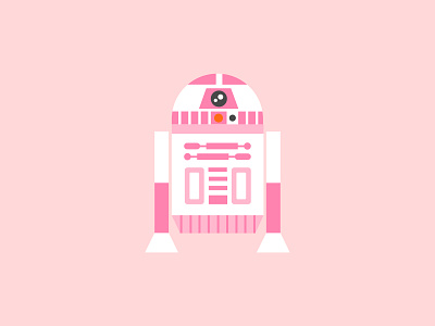 Pink2D2 art cartoon characters cute design disney graphic design illustration may the 4th may the 4th be with you may the force be with you pink r2d2 robot star wars vector visual design