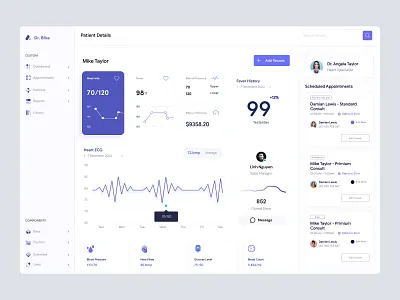 Patient Management Dashboard UI - F & L for Love admin dashboard admin panel admin theme cms dahsboard dashboad dashboard design dashboard ui dashbroad design desktop app doctor interface medical ui design user dashboard user interface user profile web app windows app