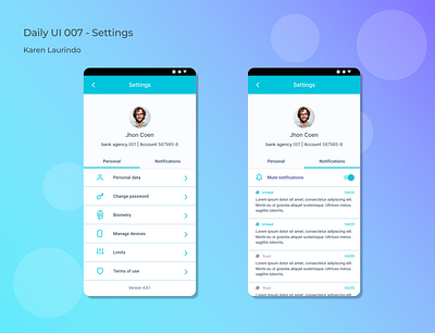 Settings - Daily UI Challenge 007 dailyui dailyuichallenge design digital figma identidade visual ui ux web