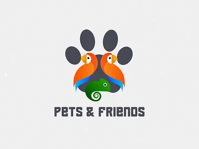 Pets & Friends Logo design flat graphic design icon illustrator logo minimal pet pets and friends petshop petshop logo twine