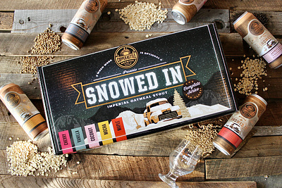 Snowed In Gift Box Beer Set beer beer label beer label design beverage beverage design box design box packaging box packaging design can design gift box label design package design typography