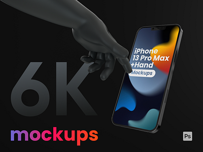 iPhone 13 Pro Max + Hand Mockup branding design device elegant gesture hand illustration iphone iphone13 iphone13pro mark minimal mockup mockups spg symbol ui ux