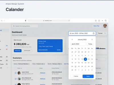 Ample Design System | Calendar ample ample design system amplifyn branding calandar calander design design system figma figma designs sass software as a service ui ux