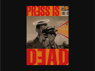 "Press is Dead" Poster design poster poster art poster design retro typogaphy vector vintage warm colors