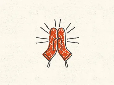 Oven Mit Logo bleed casserole cooking holy illustration ink logo misprint oven mit overprint prayer hands red stamp texture