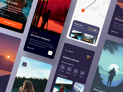 Travel App app app design color explorer illustration minimal onboarding travel app typography ui userinterface ux visual design