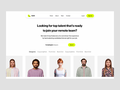 Haxo Hero clean design freelance hero landingpage marketing platform remote ui ux webdesign website