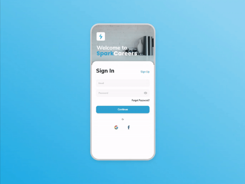 Quaint Sign In Page Animation animation app signin signup ui ux xd