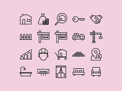real estate icon art branding design estate icon icon design icon set illustration logo real estate