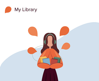 My Library app behance design illustration illustrator minimal procreate ui ux vector