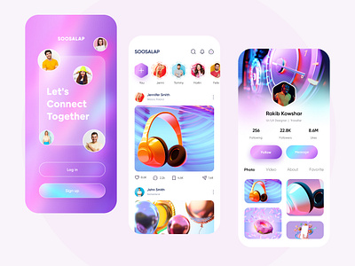 Social App Design 2021 trend app app design application feed interface interface design mobile app mobile app design mobile apps mobile ui mobileapp mobileappdesign profile social app social media social media design socialmedia trending trending design