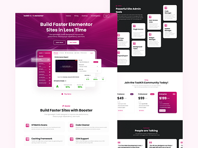 Wordpress Elementor Toolkit Landing page elementor elementor landing page elementor pro elementor templates landing page landing page design purple ui design uidesign web design website design wordpress wordpress design wordpress development wordpress landing page wordpress theme