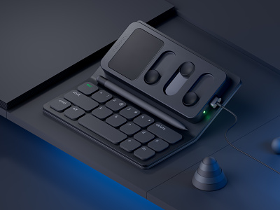 3D Flip Keyboard 3d apple pencil c4d cable cinema 4d concept flip keyboard illustration isometric keyboard pen pencil product product design redshift render slider switch toggle touch pad