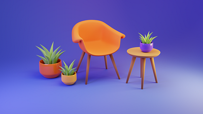 Cool Chair 3d 3d art 3d modeling art artwork blender blender3d chair cinema4d composition cool design design fresh illustration maya 3d modeling orange poly