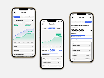 Finance Debt App Design app design application design clean design design finance finance app interface ui ui design ui ux user interface ux ux design web design