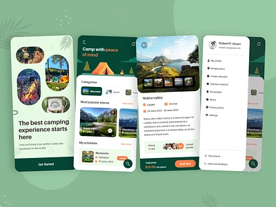 Trending Camping App UI Design app design app designer app development app ui booking app camping camping app design camping ui campsite hiking hiking app tracking tracking app travel agency travel app trip trip app ui design ui ux ux design