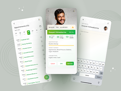 Clinic Appointments App app app design appointment calendar clinic appointment design doctor doctor app doctor appointment health care healthcare ios app design medical app mobile app design patient app patient appointment telemedicine
