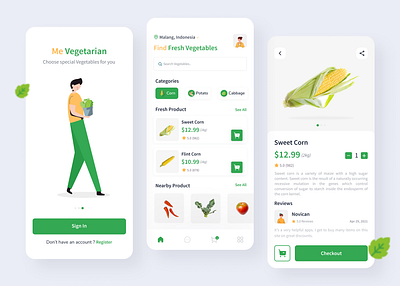 Me Vegetarian App (Vegetables App) app design chart corn delivery app green groceries grocery grocery app grocery online grocery store health healthy herbs product design ui ux vegetable vegetable app vegetables vegetables app