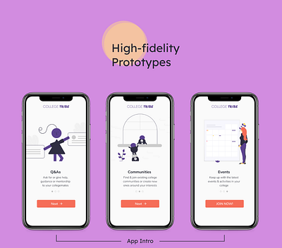 CollegeTribe - A concept app to improve college relationships mobile app mobile design product design ui design ux design