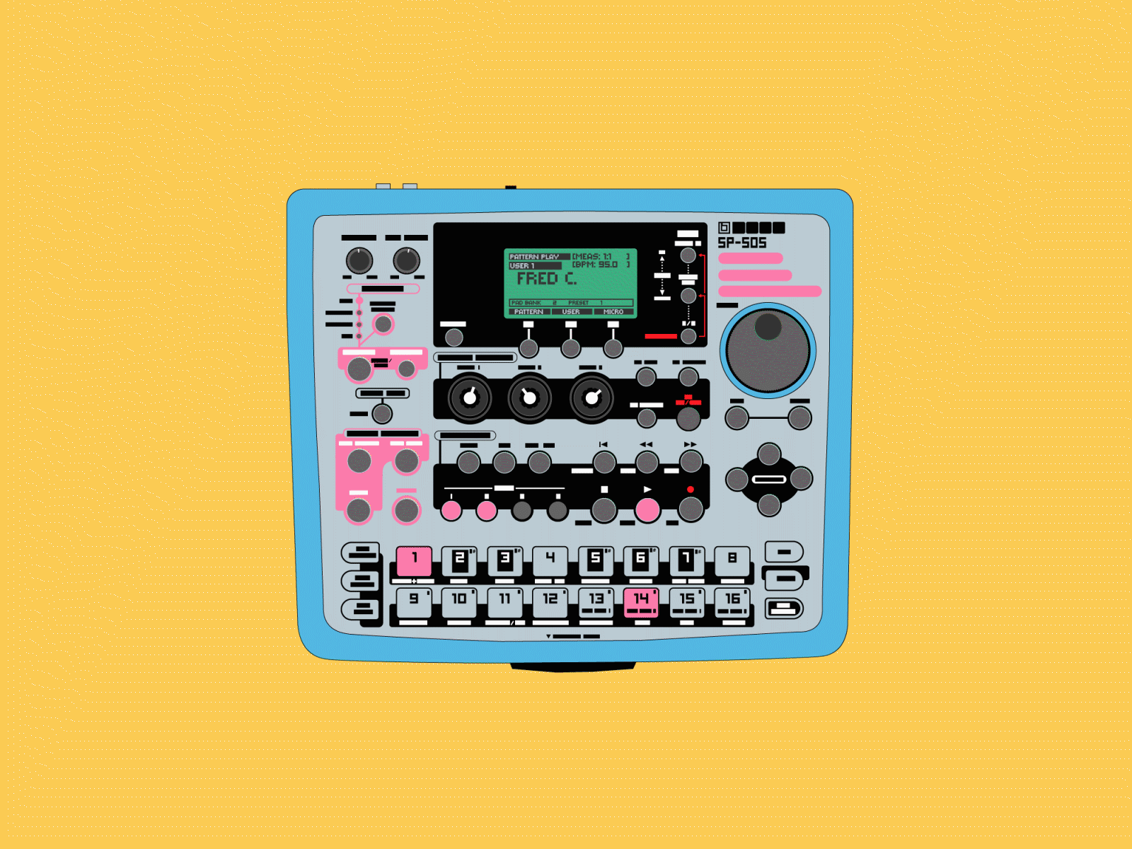 Boss SP-505 Animation 505day adobe after effects adobe illustrator after effects animation groovebox illustration sampler workstation