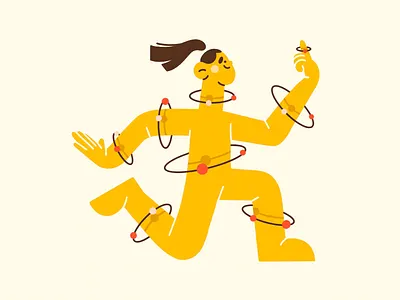 fun blog illustration character character design cute character exercise flat illustration fun illustration girl illustration illustration 2d lines minimal minimal art shapes space vector vector art web illustration yellow