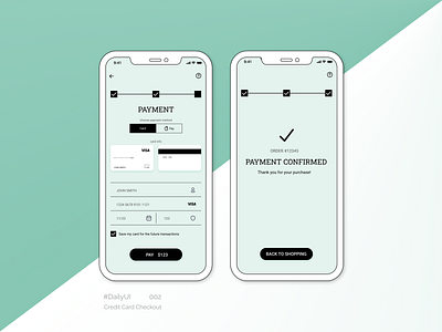 Credit Card Checkout. DailyUI 002 app dailyui dailyuichallenge design flat minimal ui ux vector web