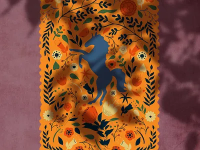 Blue Horse artwork canvas print canvas wall art design icon illustration vector