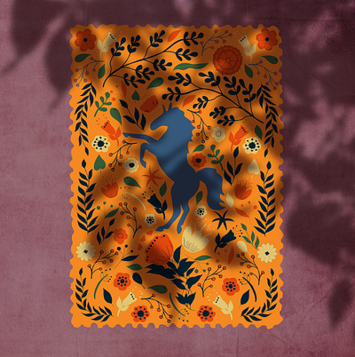 Blue Horse artwork canvas print canvas wall art design icon illustration vector