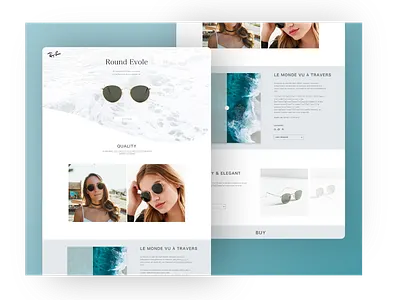 Rayban - Landing Page - website design glasses ladingpage landing page minimalist rayban sea summer travel ui water web web design website