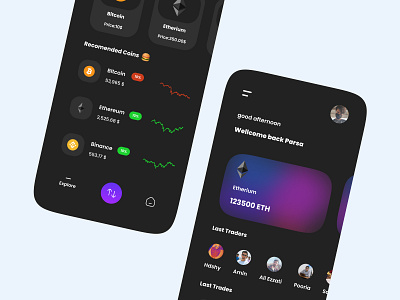 Cryptocurrency Trade App crypto crypto currency cryptocurrency cryptocurrency app trade ui ui design uiux ux uxdesign