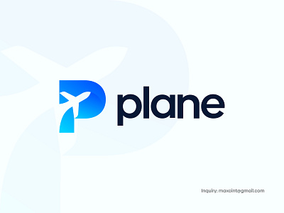 P Plane Logo Mark blockchain branding design fly logo gradient holiday logo icon logo logo design logo designer logo mark logodesign logos mark monogram plane logo startup travel logo travelling vector