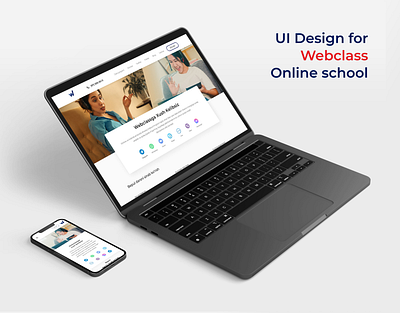 UI design for Webclass Online school educational design landingpage laptop mockup learning website online education ui uidesign webapp