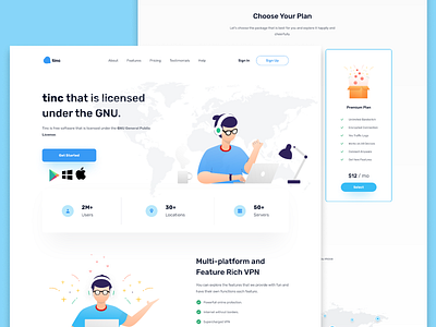 VPN Landing Page branding design flat graphic design illustration minimal ui ux vector web