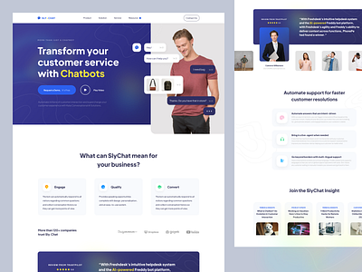 SlyChat - Landing Page AI Conversation ai ai conversation bot clean conversation design landing page minimal saas uidesign uiux design web design