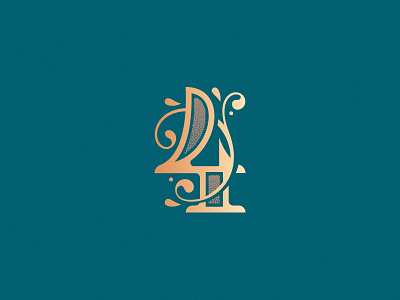 Number 4 36daysoftype 36daysoftype08 4 decorative design design challenge lettering logo minimal monogram number 4 ornament simple vector victorian