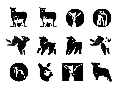 Lamb sketches animal animal logo brandidentity branding brandmark custom logo design identity identity design identity designer logo logo design logo designer mark negative space process sketches symbol designer