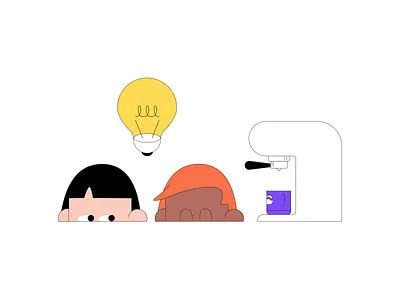 Brainstorms by the Coffee Machine branding design illustration vector web