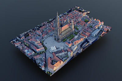 Ulm 3d blender google maps location map real world