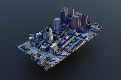 Downtown Boston 3d blender google maps location map real world