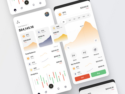 Crypto Wallet - App Design app app design aziz xabibullaev balance batix bitcoin clean crypto crypto app crypto wallet design exchange finance minimal mobile mobile design ui ui design ui ux wallet