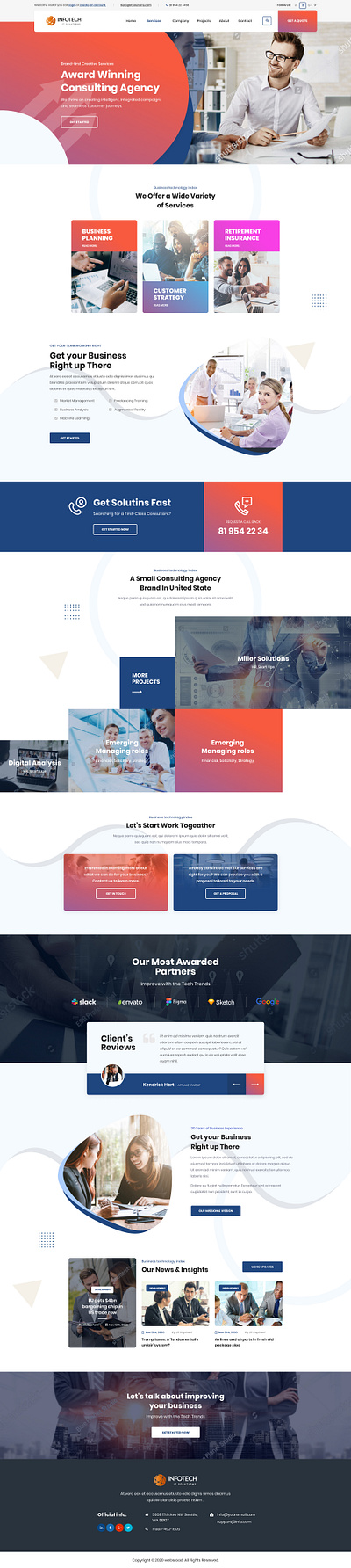 Infotech - IT Solutions HTML Template business digital html it solutions template website