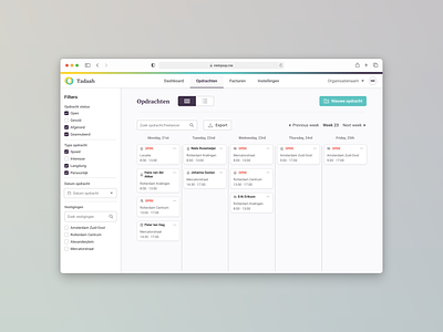 CRM for childcare companies contactrelationshipmanagement contacts crm filter grid gridview interface nielsjoop product productdesign table trello ux uxdesign