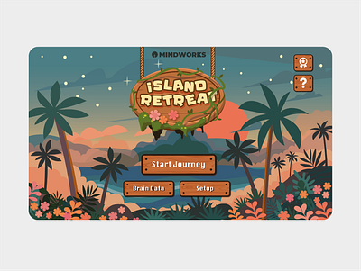 Island Retreat - EEG Desktop Game animation brain branding eeg game game art game design gaming graduate graphicdesign illustration jungle nature product design tropical ui ux ux design vector web design