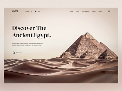 Discover Egypt - Landing page after effects agency animation clean design egypt figma landing page moon night photoshop pyramides travel traveling ui ux web web design website
