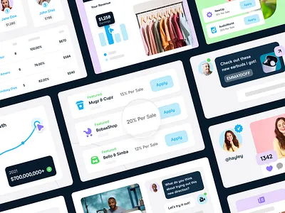 Refersion UI - Product Visuals bb illustration interface platform product saas ui web