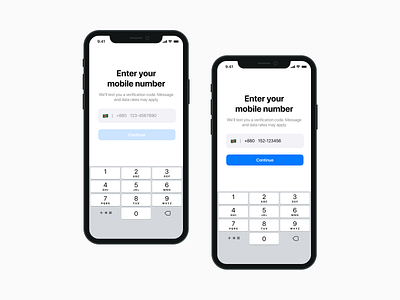 Mobile Number Verification app design form login mobile number sign in ui uiux verification verification code