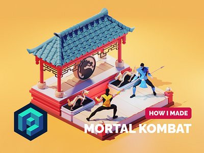 Mortal Kombat Tutorial 3d blender diorama illustration isometric low poly lowpoly lowpolyart mortal kombat render tutorial