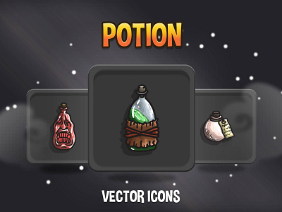 Potion RPG Icon Pack craftpix gameassets gamedev icons indiedev