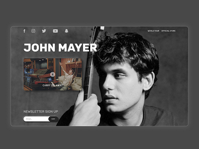 John Mayer design designer designs john mayer landing page landing page design landingpage minimal music music web music website song ui user experience user interface ux web design webdesign website website design